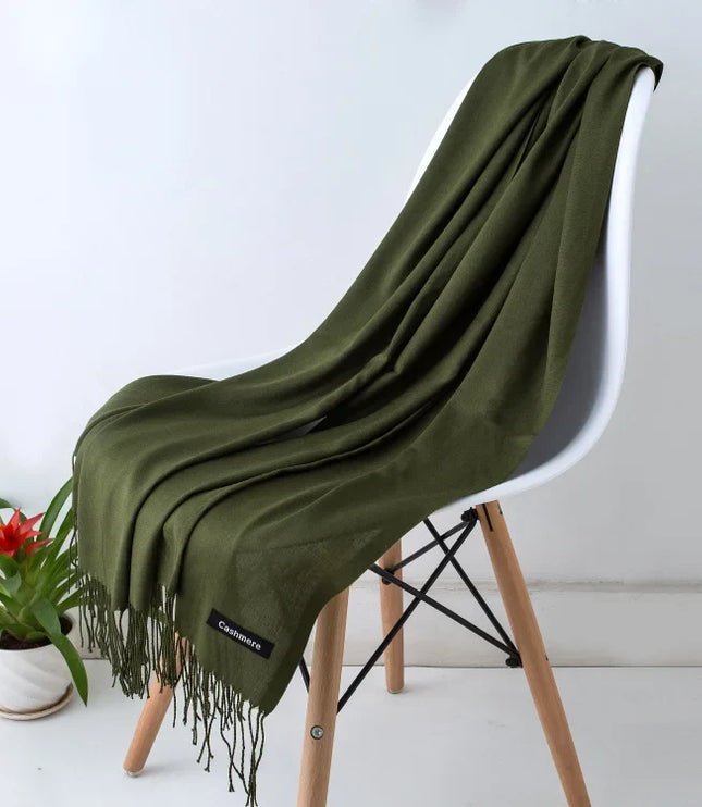 Women's Cashmere-Feel Scarf with Fringed Trim