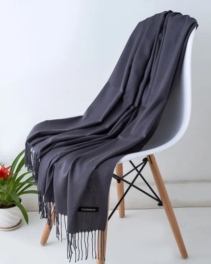 Women's Cashmere-Feel Scarf with Fringed Trim
