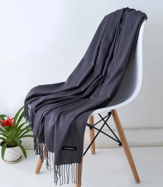 Women's Cashmere-Feel Scarf with Fringed Trim