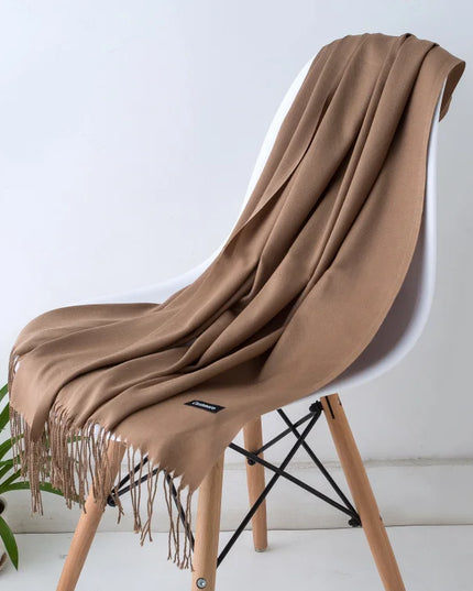 Women's Cashmere-Feel Scarf with Fringed Trim