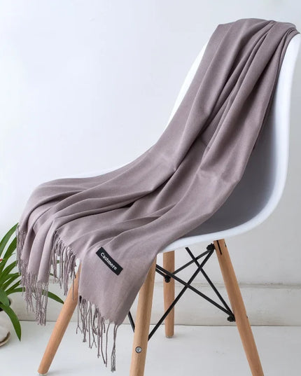 Women's Cashmere-Feel Scarf with Fringed Trim