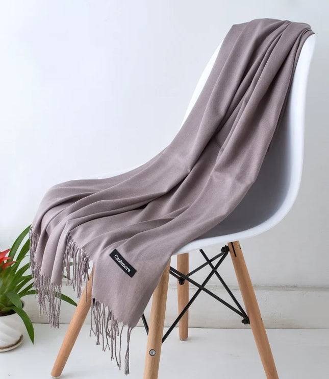 Women's Cashmere-Feel Scarf with Fringed Trim