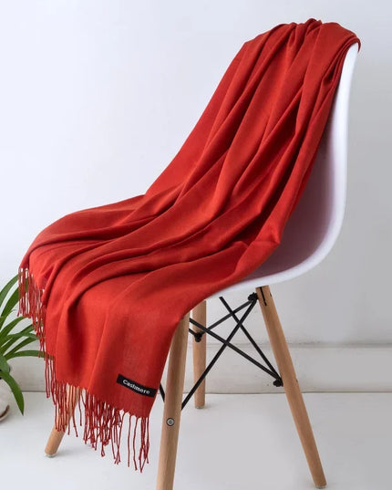Women's Cashmere-Feel Scarf with Fringed Trim