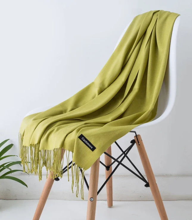 Women's Cashmere-Feel Scarf with Fringed Trim