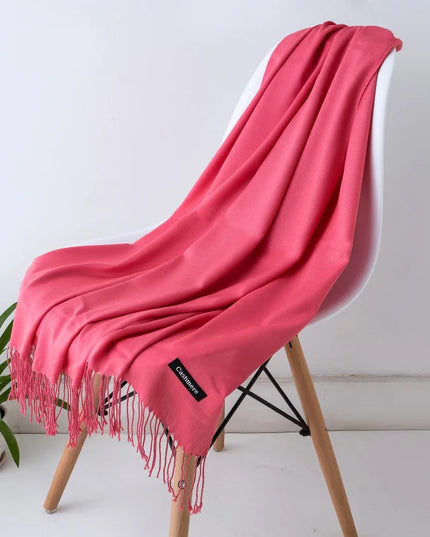 Women's Cashmere-Feel Scarf with Fringed Trim