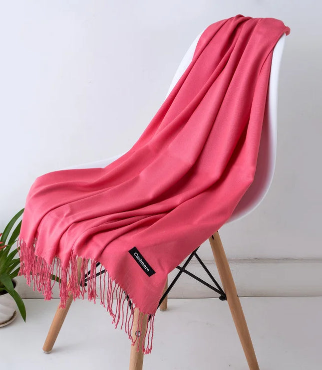 Women's Cashmere-Feel Scarf with Fringed Trim