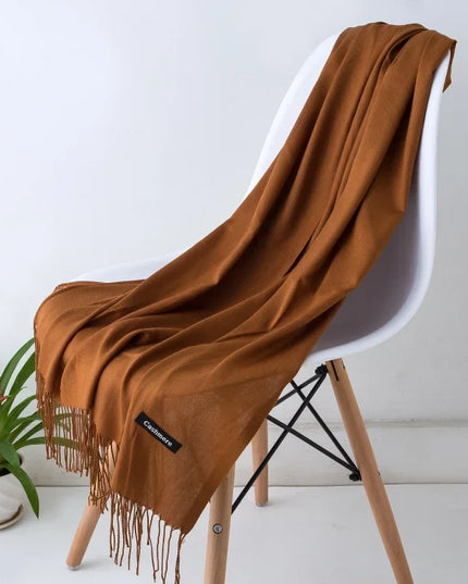 Women's Cashmere-Feel Scarf with Fringed Trim