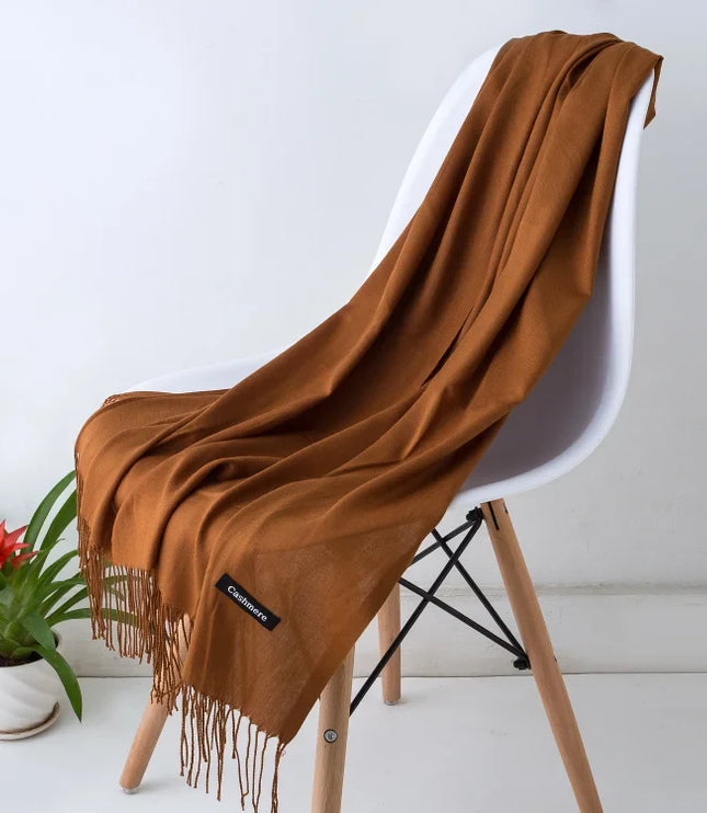 Women's Cashmere-Feel Scarf with Fringed Trim