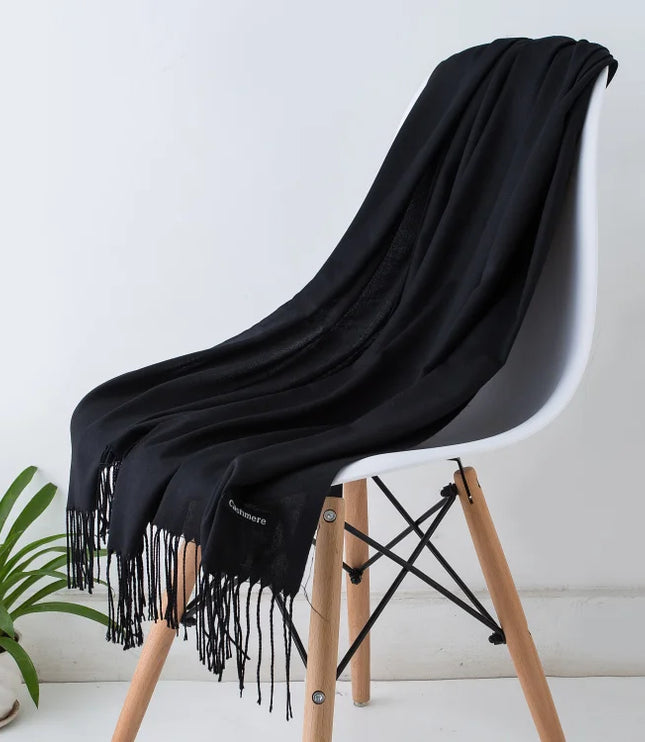 Women's Cashmere-Feel Scarf with Fringed Trim