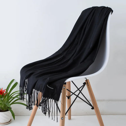 Women's Cashmere-Feel Scarf with Fringed Trim