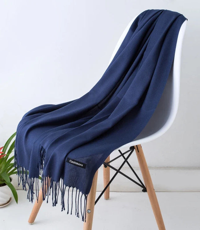 Women's Cashmere-Feel Scarf with Fringed Trim