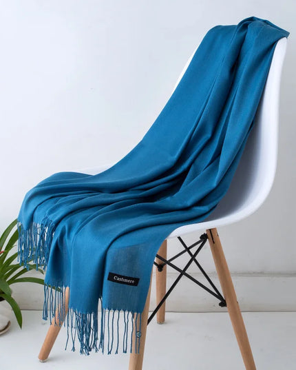 Women's Cashmere-Feel Scarf with Fringed Trim