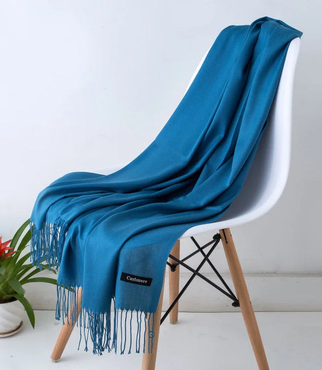 Women's Cashmere-Feel Scarf with Fringed Trim