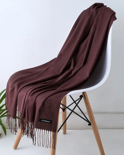 Women's Cashmere-Feel Scarf with Fringed Trim