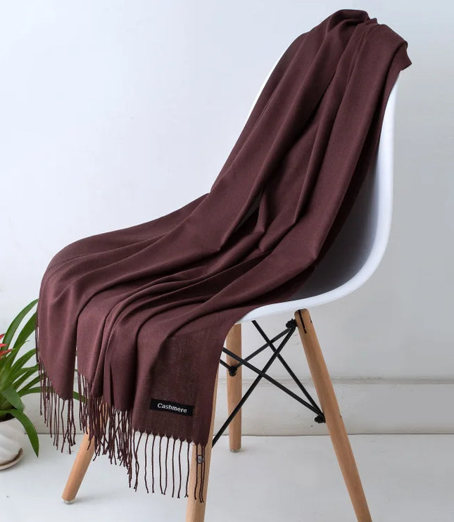 Women's Cashmere-Feel Scarf with Fringed Trim