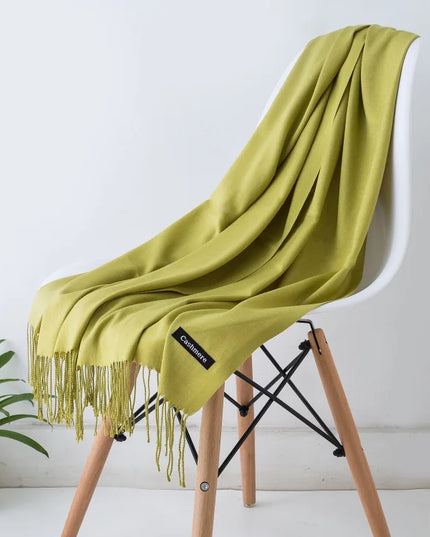 Women's Cashmere-Feel Scarf with Fringed Trim