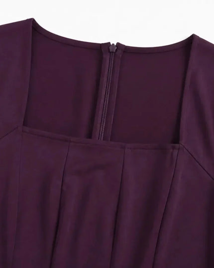 Women's Cocktail Maxi Dress with Square Neck and Cap Sleeves