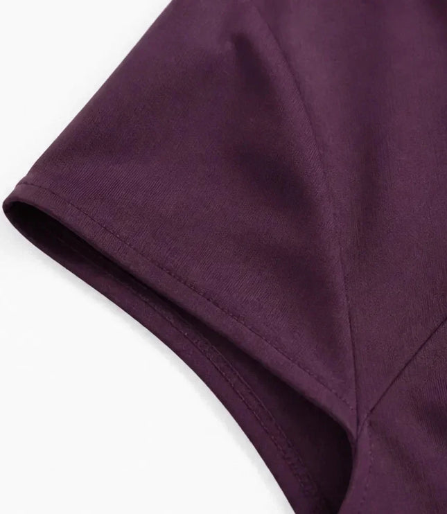 Women's Cocktail Maxi Dress with Square Neck and Cap Sleeves