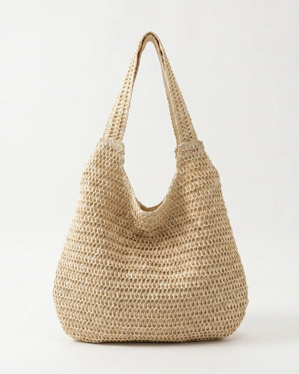 Women's Crochet Woven Beach Tote Bag
