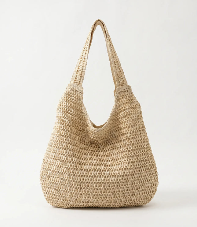 Women's Crochet Woven Beach Tote Bag