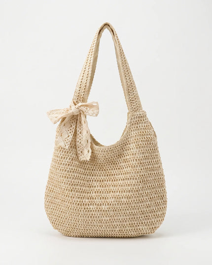 Women's Crochet Woven Beach Tote Bag