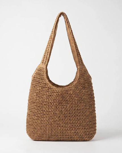 Women's Crochet Woven Beach Tote Bag