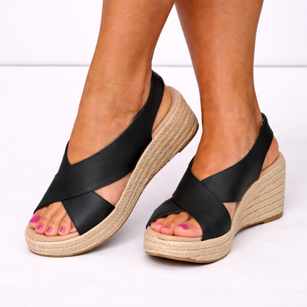 Women's Crossover Strap Espadrille Wedge Sandals