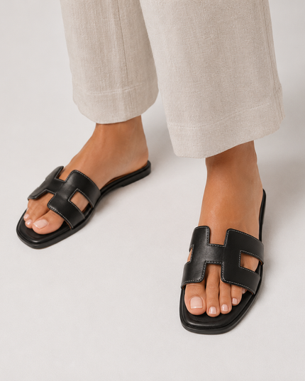 Women's Cut-Out Flat Slide Sandals