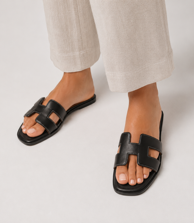 Women's Cut-Out Flat Slide Sandals