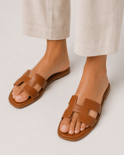 Women's Cut-Out Flat Slide Sandals