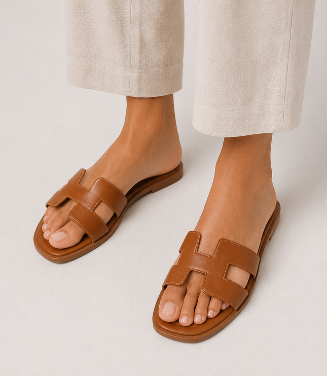 Women's Cut-Out Flat Slide Sandals