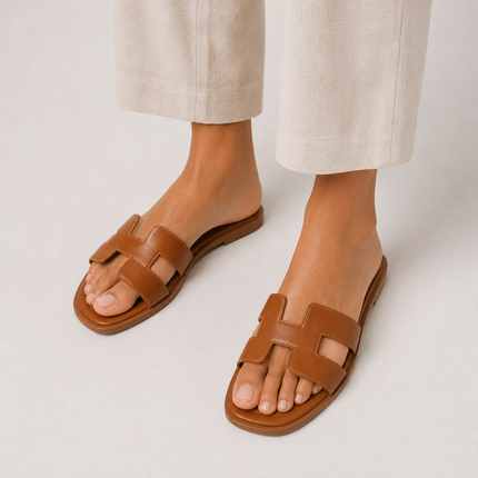 Women's Cut-Out Flat Slide Sandals
