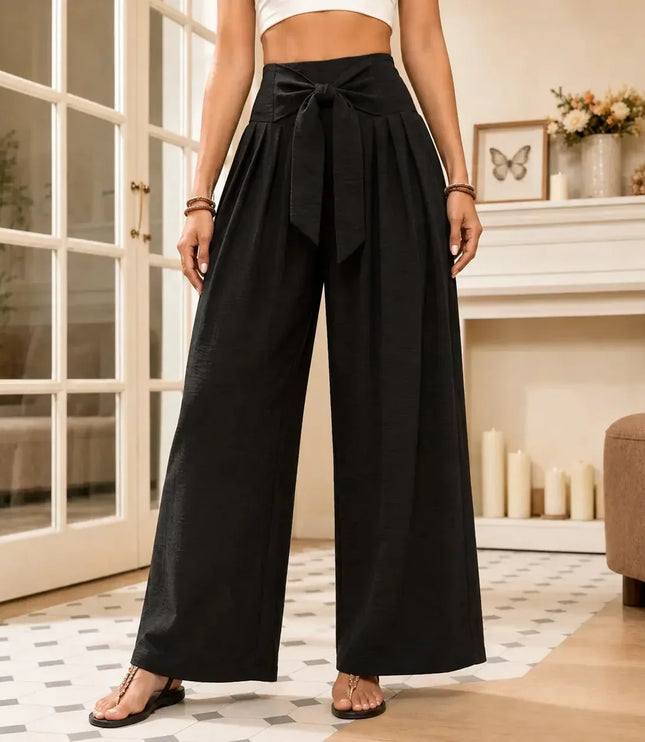 Women's Dress Pants in a Wide Leg with High Waist and Pleats