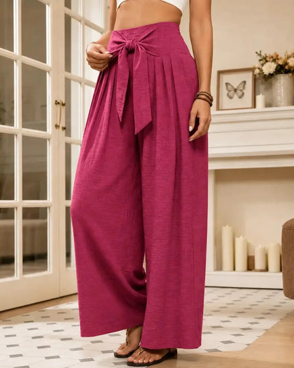 Women's Dress Pants in a Wide Leg with High Waist and Pleats