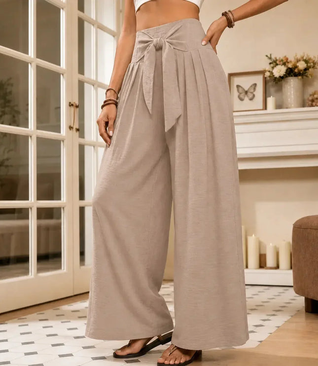 Women's Dress Pants in a Wide Leg with High Waist and Pleats