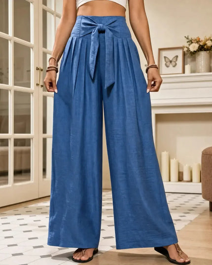 Women's Dress Pants in a Wide Leg with High Waist and Pleats