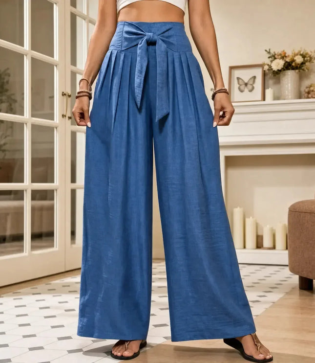 Women's Dress Pants in a Wide Leg with High Waist and Pleats