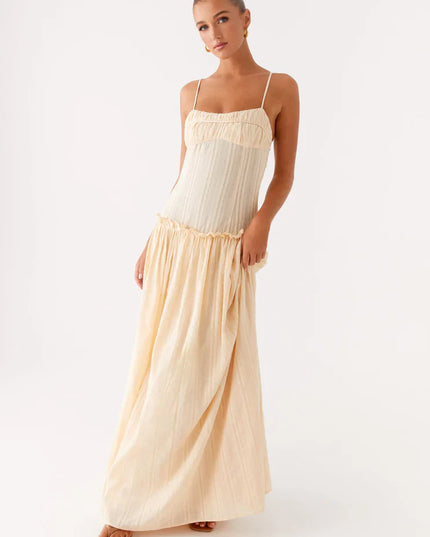 Women's Drop Waist Flowy Maxi Dress for Wedding Guests