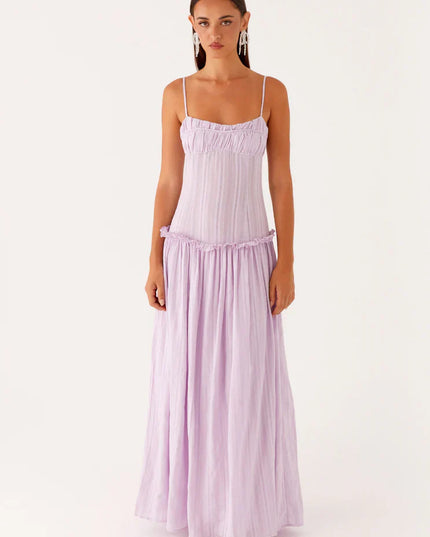 Women's Drop Waist Flowy Maxi Dress for Wedding Guests