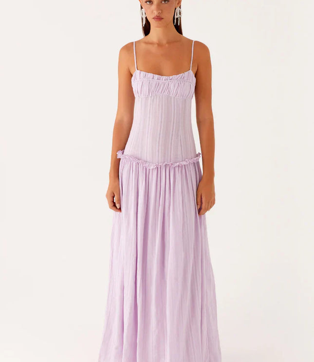 Women's Drop Waist Flowy Maxi Dress for Wedding Guests