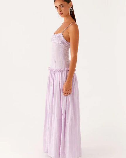 Women's Drop Waist Flowy Maxi Dress for Wedding Guests