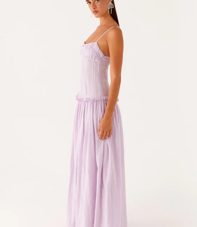 Women's Drop Waist Flowy Maxi Dress for Wedding Guests
