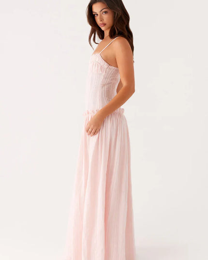 Women's Drop Waist Flowy Maxi Dress for Wedding Guests