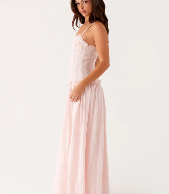 Women's Drop Waist Flowy Maxi Dress for Wedding Guests