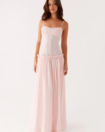 Women's Drop Waist Flowy Maxi Dress for Wedding Guests