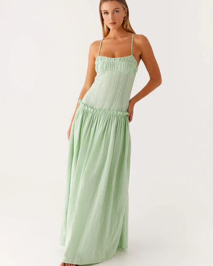 Women's Drop Waist Flowy Maxi Dress for Wedding Guests