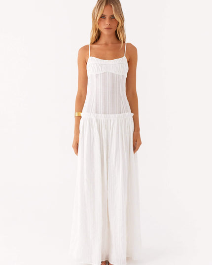 Women's Drop Waist Flowy Maxi Dress for Wedding Guests