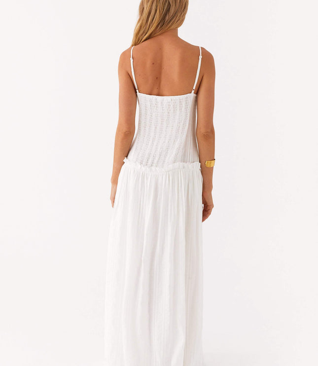 Women's Drop Waist Flowy Maxi Dress for Wedding Guests