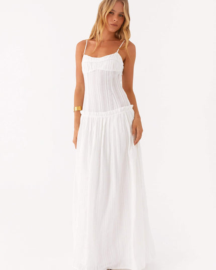Women's Drop Waist Flowy Maxi Dress for Wedding Guests