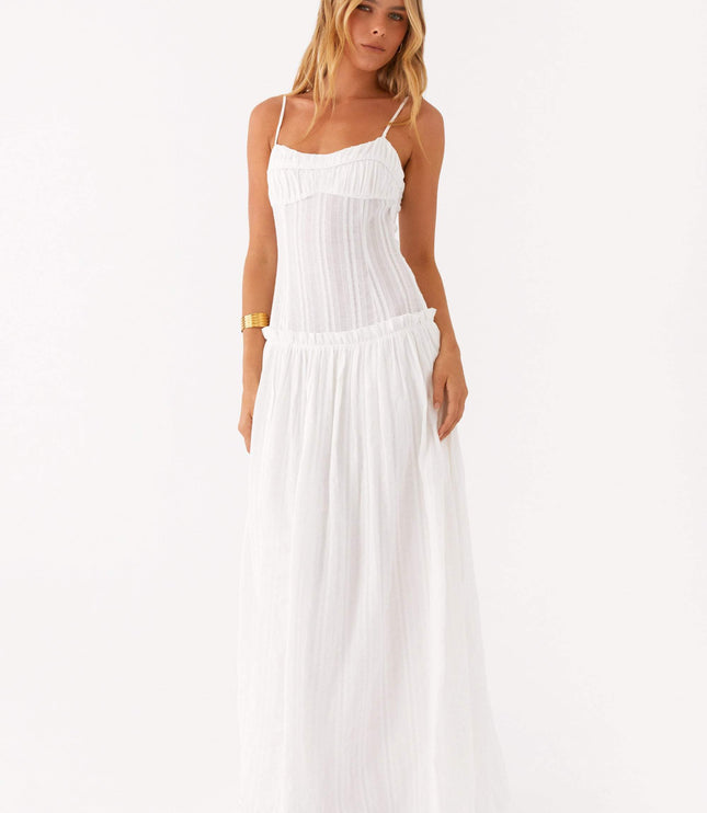 Women's Drop Waist Flowy Maxi Dress for Wedding Guests